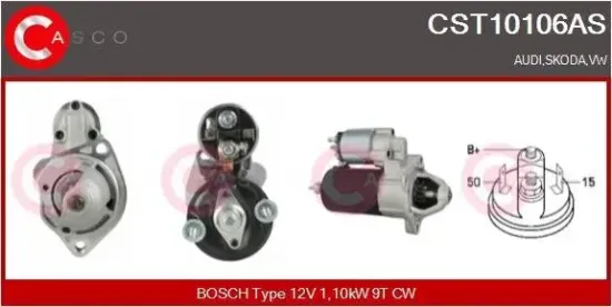 Starter 12 V 1,10 kW CASCO CST10106AS Bild Starter 12 V 1,10 kW CASCO CST10106AS