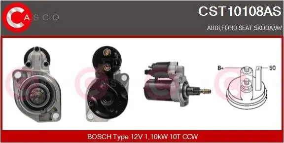 Starter 12 V 1,10 kW CASCO CST10108AS