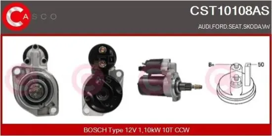 Starter 12 V 1,10 kW CASCO CST10108AS Bild Starter 12 V 1,10 kW CASCO CST10108AS