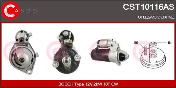 Starter 12 V 2 kW CASCO CST10116AS