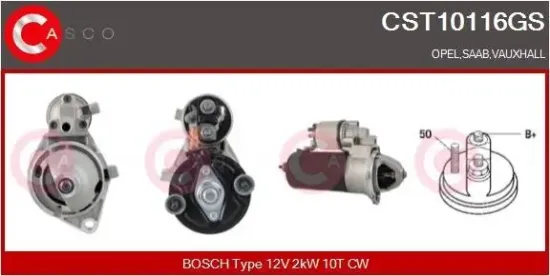 Starter 12 V 2 kW CASCO CST10116GS Bild Starter 12 V 2 kW CASCO CST10116GS