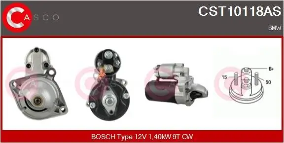 Starter 12 V 1,40 kW CASCO CST10118AS