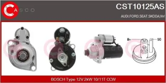 Starter 12 V 2 kW CASCO CST10125AS Bild Starter 12 V 2 kW CASCO CST10125AS