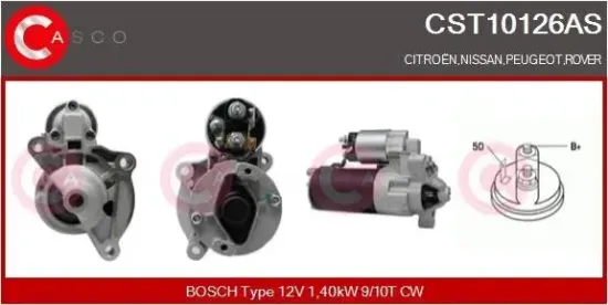 Starter 12 V 1,40 kW CASCO CST10126AS Bild Starter 12 V 1,40 kW CASCO CST10126AS