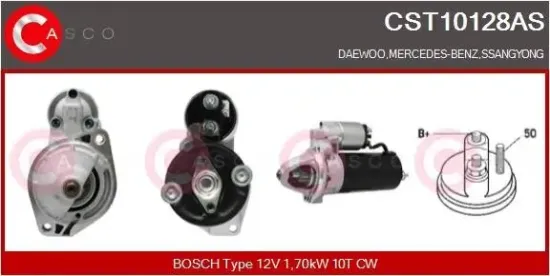 Starter 12 V 1,70 kW CASCO CST10128AS Bild Starter 12 V 1,70 kW CASCO CST10128AS