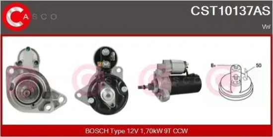 Starter 12 V 1,70 kW CASCO CST10137AS Bild Starter 12 V 1,70 kW CASCO CST10137AS