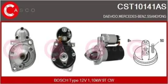 Starter 12 V 1,10 kW CASCO CST10141AS Bild Starter 12 V 1,10 kW CASCO CST10141AS