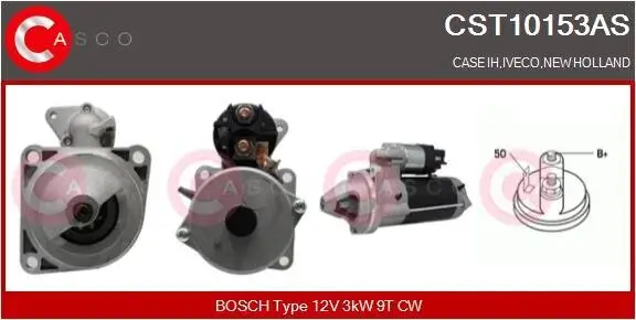 Starter 12 V 3 kW CASCO CST10153AS Bild Starter 12 V 3 kW CASCO CST10153AS