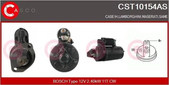 Starter 12 V 2,40 kW CASCO CST10154AS Bild Starter 12 V 2,40 kW CASCO CST10154AS