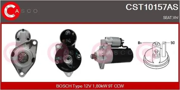 Starter 12 V 1,80 kW CASCO CST10157AS