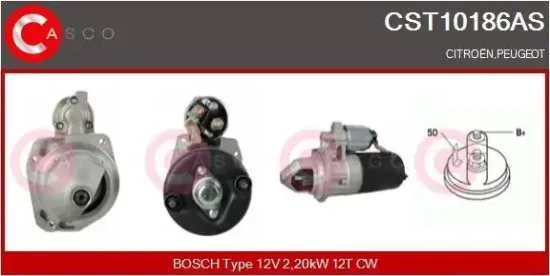 Starter 12 V 2,20 kW CASCO CST10186AS Bild Starter 12 V 2,20 kW CASCO CST10186AS