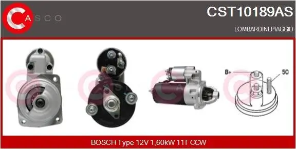 Starter 12 V 1,60 kW CASCO CST10189AS