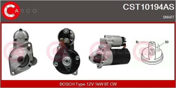 Starter 12 V 1 kW CASCO CST10194AS