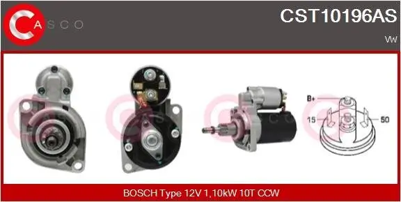 Starter 12 V 1,10 kW CASCO CST10196AS