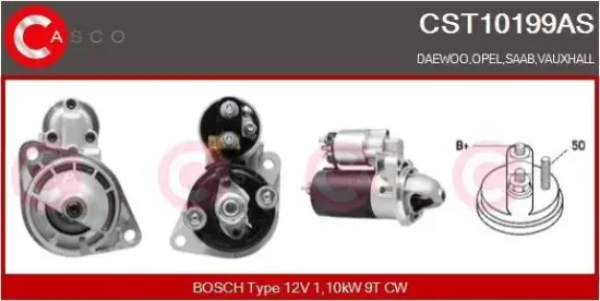 Starter 12 V 1,10 kW CASCO CST10199AS Bild Starter 12 V 1,10 kW CASCO CST10199AS