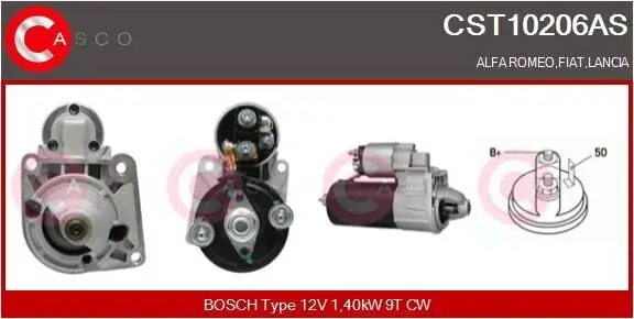 Starter 12 V 1,40 kW CASCO CST10206AS