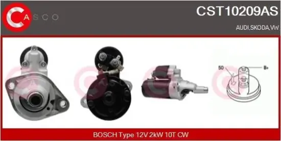 Starter 12 V 2 kW CASCO CST10209AS Bild Starter 12 V 2 kW CASCO CST10209AS