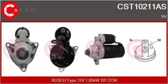 Starter 12 V 1,80 kW CASCO CST10211AS