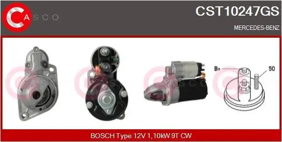 Starter 12 V 1,10 kW CASCO CST10247GS Bild Starter 12 V 1,10 kW CASCO CST10247GS