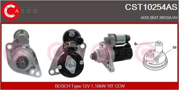 Starter 12 V 1,10 kW CASCO CST10254AS