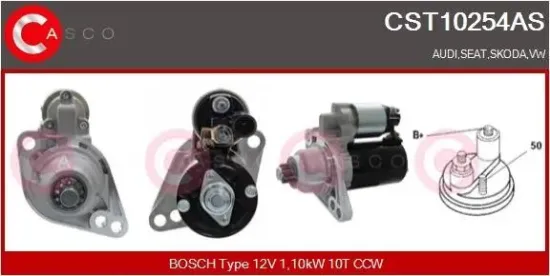 Starter 12 V 1,10 kW CASCO CST10254AS Bild Starter 12 V 1,10 kW CASCO CST10254AS