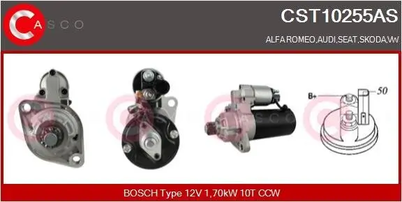 Starter 12 V 1,70 kW CASCO CST10255AS