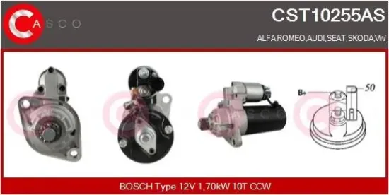 Starter 12 V 1,70 kW CASCO CST10255AS Bild Starter 12 V 1,70 kW CASCO CST10255AS