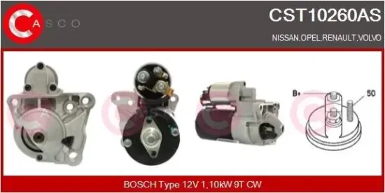 Starter 12 V 1,10 kW CASCO CST10260AS Bild Starter 12 V 1,10 kW CASCO CST10260AS