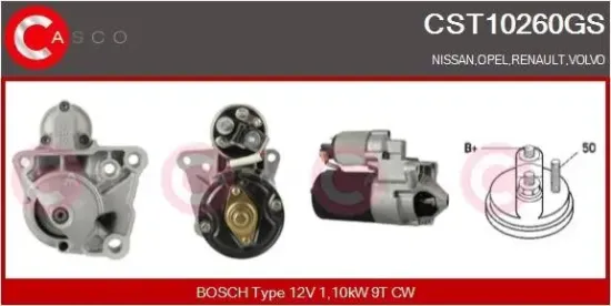 Starter 12 V 1,10 kW CASCO CST10260GS Bild Starter 12 V 1,10 kW CASCO CST10260GS