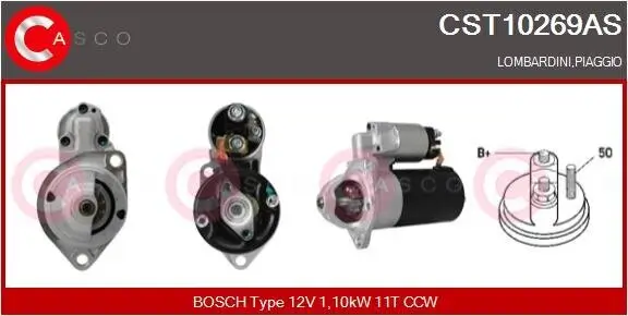 Starter 12 V 1,10 kW CASCO CST10269AS Bild Starter 12 V 1,10 kW CASCO CST10269AS