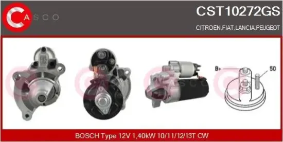 Starter 12 V 1,40 kW CASCO CST10272GS Bild Starter 12 V 1,40 kW CASCO CST10272GS