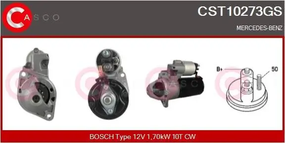 Starter 12 V 1,70 kW CASCO CST10273GS