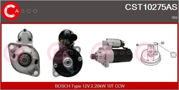 Starter 12 V 2,20 kW CASCO CST10275AS