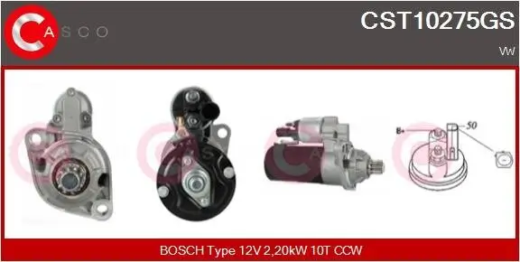 Starter 12 V 2,20 kW CASCO CST10275GS