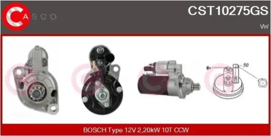 Starter 12 V 2,20 kW CASCO CST10275GS Bild Starter 12 V 2,20 kW CASCO CST10275GS