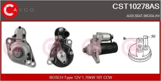 Starter 12 V 1,70 kW CASCO CST10278AS Bild Starter 12 V 1,70 kW CASCO CST10278AS