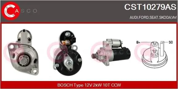 Starter 12 V 2 kW CASCO CST10279AS