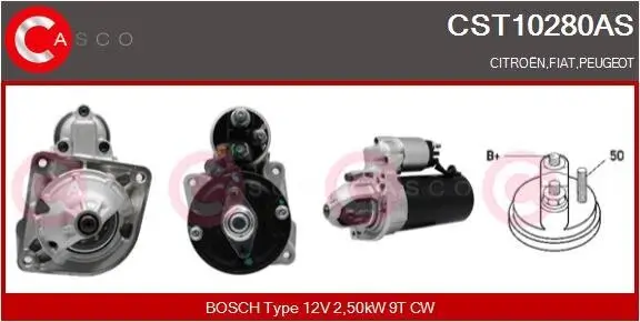 Starter 12 V 2,50 kW CASCO CST10280AS