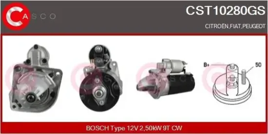 Starter 12 V 2,50 kW CASCO CST10280GS Bild Starter 12 V 2,50 kW CASCO CST10280GS