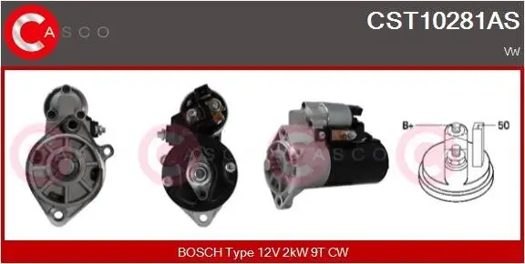 Starter 12 V 2 kW CASCO CST10281AS