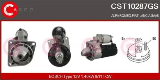 Starter 12 V 1,40 kW CASCO CST10287GS Bild Starter 12 V 1,40 kW CASCO CST10287GS