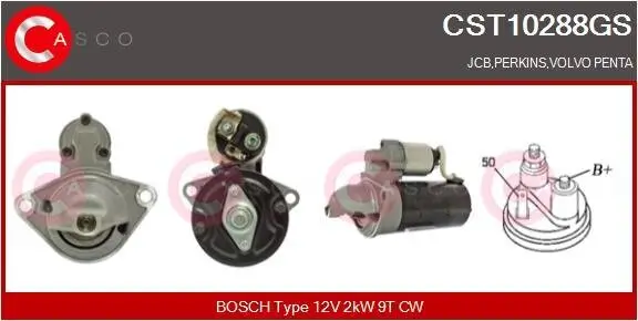 Starter 12 V 2 kW CASCO CST10288GS Bild Starter 12 V 2 kW CASCO CST10288GS