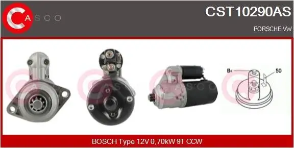 Starter 12 V 0,70 kW CASCO CST10290AS Bild Starter 12 V 0,70 kW CASCO CST10290AS