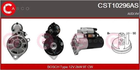 Starter 12 V 2 kW CASCO CST10296AS