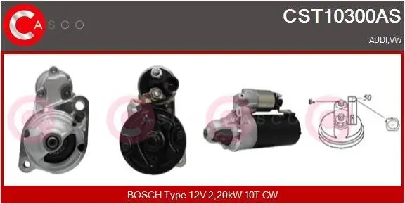 Starter 12 V 2,20 kW CASCO CST10300AS