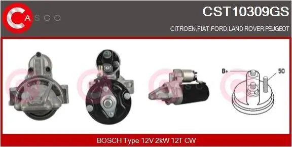 Starter 12 V 2,5 kW CASCO CST10309GS Bild Starter 12 V 2,5 kW CASCO CST10309GS