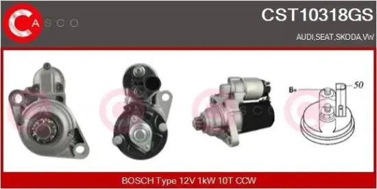 Starter 12 V 1 kW CASCO CST10318GS Bild Starter 12 V 1 kW CASCO CST10318GS