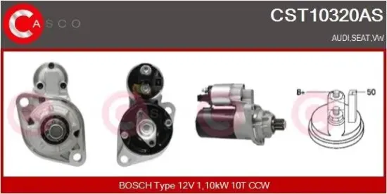 Starter 12 V 1,10 kW CASCO CST10320AS Bild Starter 12 V 1,10 kW CASCO CST10320AS