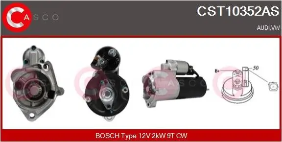 Starter 12 V 2 kW CASCO CST10352AS