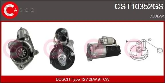 Starter 12 V 2 kW CASCO CST10352GS